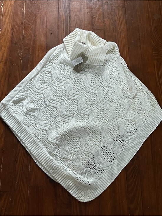 Chico's Sweaters - Chico's Cream Knit Turtleneck Poncho NWT S/M - Holiday Christmas